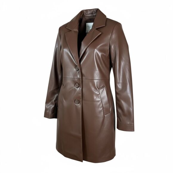 Abercrombie & Fitch — Vegan Leather Trench Coat — XXS — NWT - Picture 2 of 7